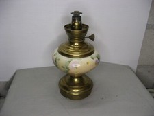 Très jolie lampe pétrole ancienne en faïence de Lunéville vers 1900