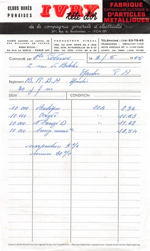 1965 fabrique appareillage - d,