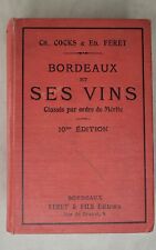 livre bordeaux ses vins classés cocks/feret 1929 vin 10 ed. Livre