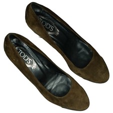 Tod's Tods Chaussures Femmes de Pompes Cuir Sauvage Semelle Cale Talon 37,5