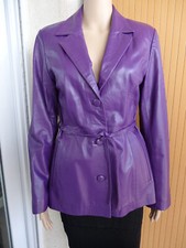 Veste Cuir véritable souple Violet Mauve Vintage neuf