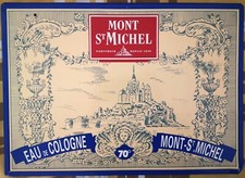 MONT SAINT MICHEL. EAU DE COLOGNE Plaque Publicitaire à une face en tôle peinte 