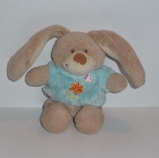 Doudou Lapin Tex - Tee shirt Bleu Fleurs