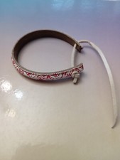 Bracelet enfants, ados - Rouge/blanc - 15 cm env. - Cuir & matière synthétique