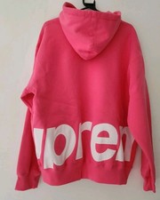 Sweat À Capuche Zippé Supreme Big Logo L Grand Hoodie Magenta