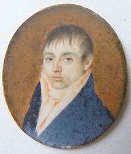 peinture miniature 18e siècle 18th century painting portrait d'homme