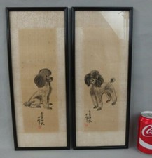 paire de peintures sur soie