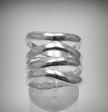 Bague élégante en argent sterling véritable massif poinçonné 925 fait à la main