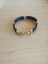 Bracelet câble style Albanu 3 câble Bleu, plaquer Or et acier magnifique