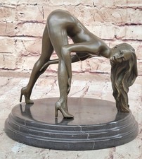 Popular Bronze Sculpture Chair Fille Français Statue Signée Figurine Décor Sa