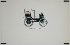 Renault Voiturette 1898 Circa 1980 Affiche Originale Automobile Publicité