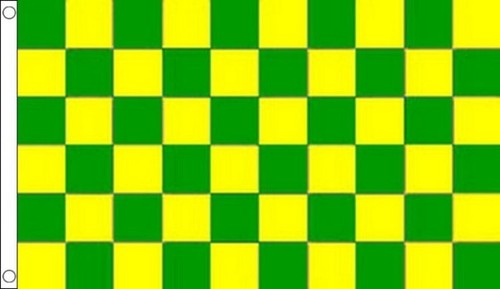 Drapeau damier vert - drapeau, jaune