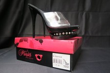 Pleaser Mule sandale noire compensée haut talon clear strass BLONDIE R601 - P40