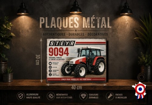 Plaque métal vintage tracteur