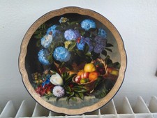 assiette N° 1517 collection Grande Kobenhavn motif hortensias-fruits certificat