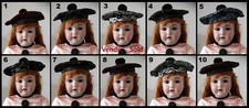 Chapeau béret poupée Jumeau SFBJ Kestner Halbig Kammer Heubach hat antique doll