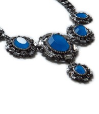 ZARA COLLIER PLASTRON BLEU