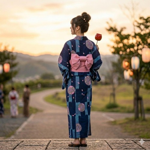 Kimono japonais yukata femme - kimono,
