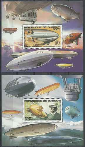 Timbres dirigeables djibouti - timbres,