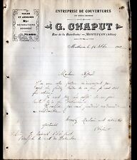 MONTLUCON (03) Ets COUVERTURE / TUILES & ARDOISES  "G. CHAPUT Couvreur" en 1912