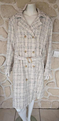 Manteau ivoire noir marque - manteau,