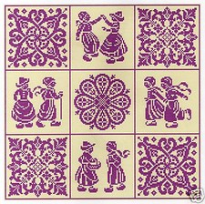 GRILLE POINT de CROIX - SCÈNES VILLAGEOISES - réf : 7002