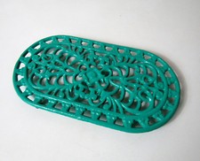 Dessous de plat ovale vert en
