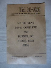 Manuel TM 10-725 poêle de tente collective US M-1941 US Army WW2