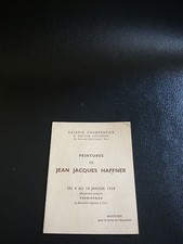 HAFFNER Jean-Jacques Carton Galerie Charpentier 1939 Sainte-Marie-Aux-Mines Art