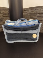 VF.CREATIONS64  organisateur de sac multipoches en jean bleu recyclé 