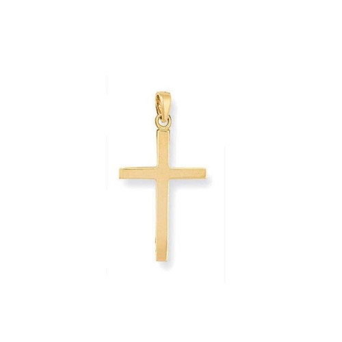 Pendentif croix jaune - en, or