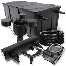 Kit filtration bassin 90000l 24W Stérilisateur NEO10000 Pompe 25m Tuyau Skimmer
