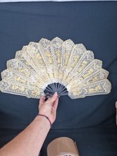 Ancien Éventail Asie Extrême Orient Asiatique