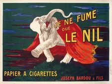 Affiche Originale, Cappiello, Je ne Fume que le Nil, JOB Cigarette Elephant 1912