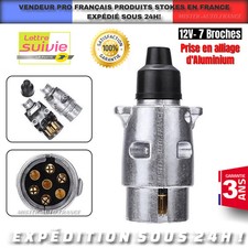 PRISE CONNECTEUR ELECTRIQUE ATTELAGE ✅CARAVANE CAMPING CAR VOITURE 7 BROCHES 12V