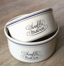 Plats à soufflé Ø 19 cm &  Ø 21 cm  Porcelaine d'Auteuil - Ligne Marine