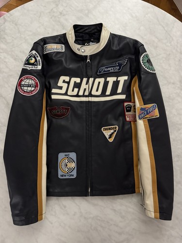 Veste cuir rider badge - badge, schott