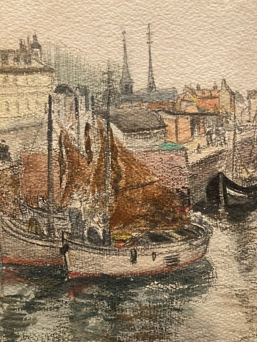 Belle peinture 1950 - belle, aquarelle