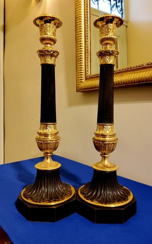 Paire flambeaux colonne - paire, de