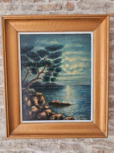 Tableau huile sur panneau - huile,