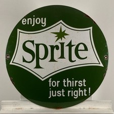 Plaque émaillée Sprite - Ø 50 cm (19,7") - Panneau restaurant boisson...