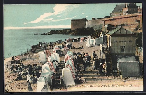 Cpa saint malo plage - la, de