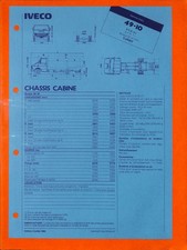 IVECO GAMME DAILY / CHASSIS CABINE 49-10 / FICHE TECHNIQUE de 1985