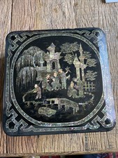 Ancien Coffret Laque De Chine Décor Avec Nacre