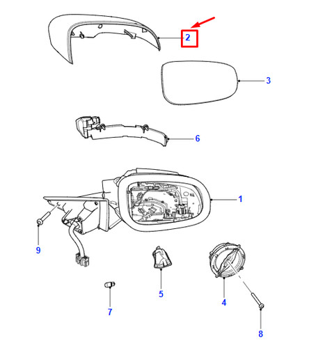 Coque rétroviseur avant - coque,