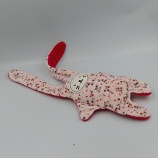 Doudou plat lapin rose fleurs Double face CATIMINI - 28352