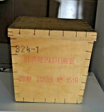ANCIENNE CAISSE CAISSETTE BOIS PUBLICITAIRE BEURRE PASTEURISE PAS TOLE AFFICHE