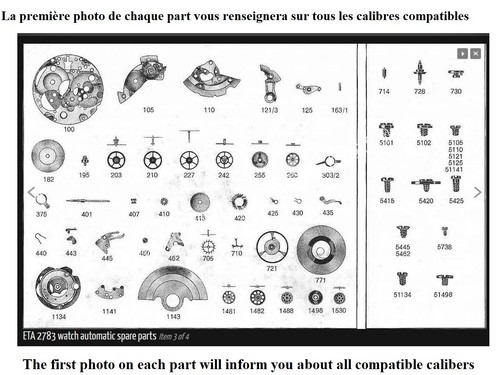 Pieces original parts eta 2750 - parts,