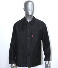 New French Vintage Black Moleskin Work Chore Jacket ADOLPHE LAFONT Size L