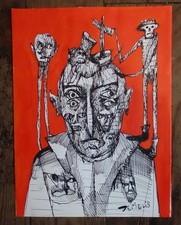 dessin original art brut singulier outsider demelis